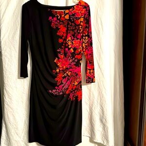 AK Black and floral fitted dress